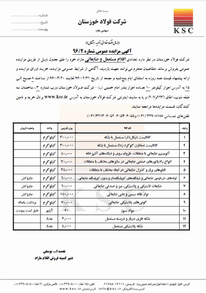 مزایده شماره 2-96